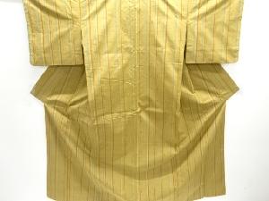 縞織り出し手織り紬着物